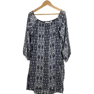Rancho Estancia Scoop NEck Dress Casual Semi Sheer Long Sleeve - M